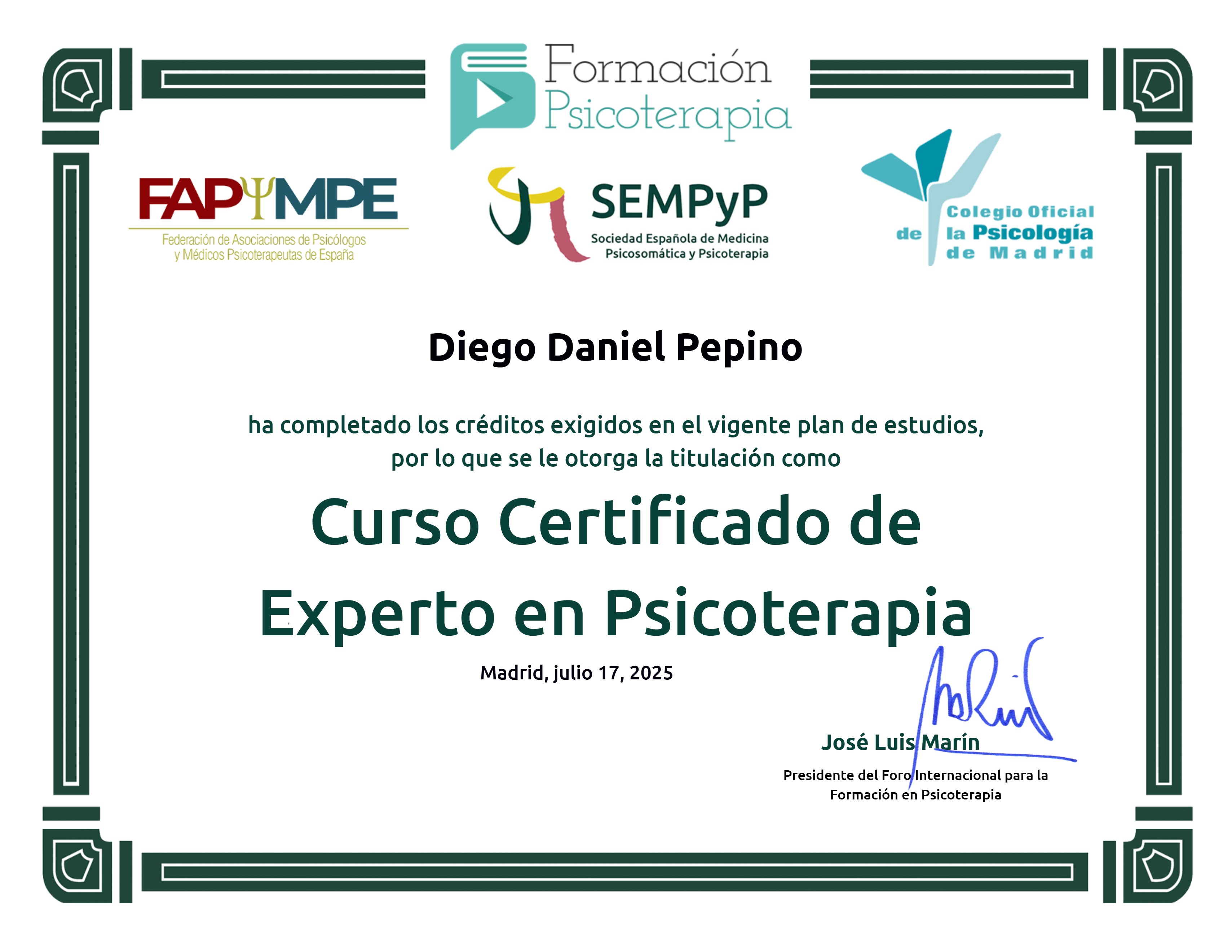 Curso Certificado de Experto en Psicoterapia Breve: Intervención Informada en Trauma y Apego